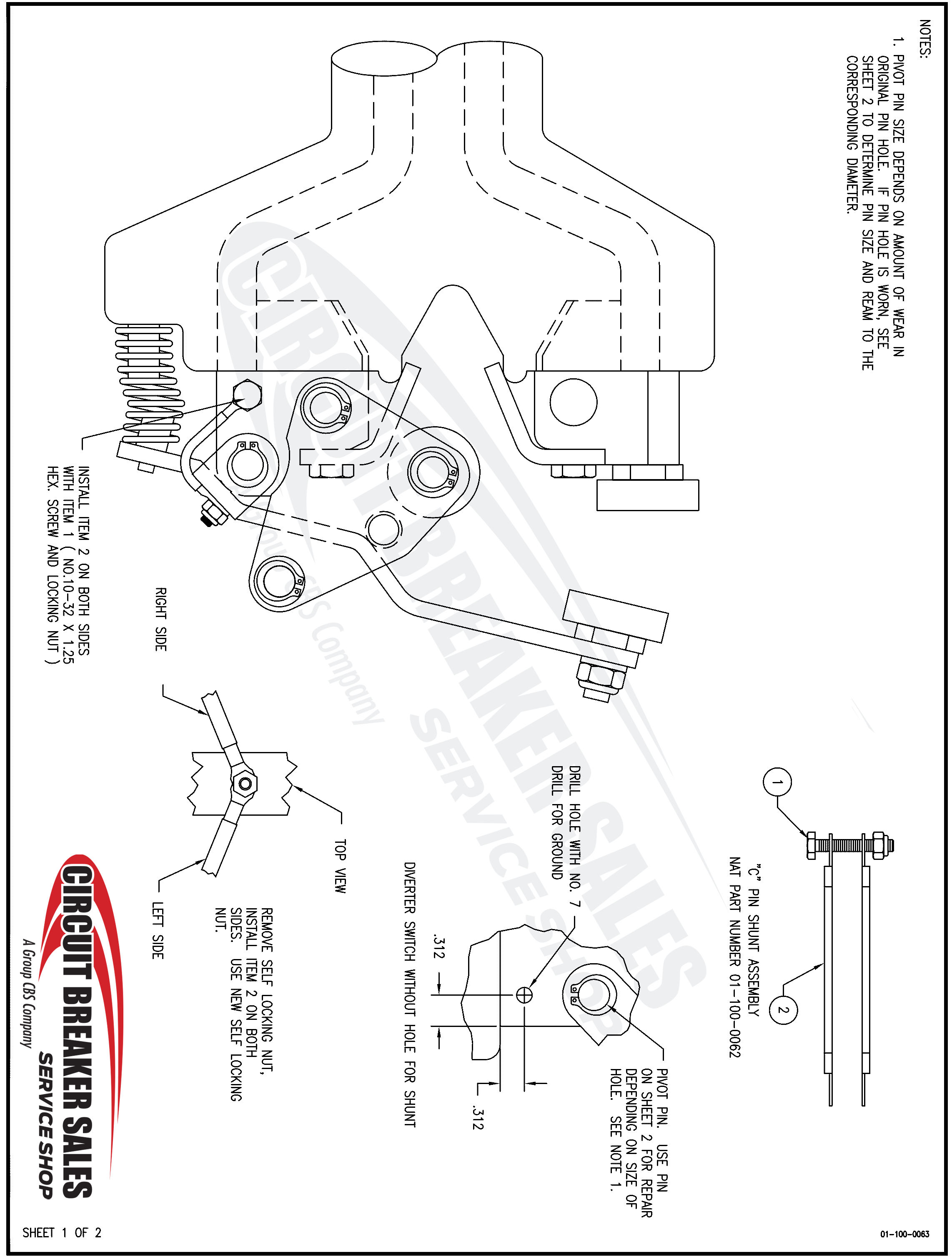 Federal Pacific FPE TC15, TC25, and TC546 Instruction Sheet for Diverter Switch Shunt - 01-100-0063 - Image 2