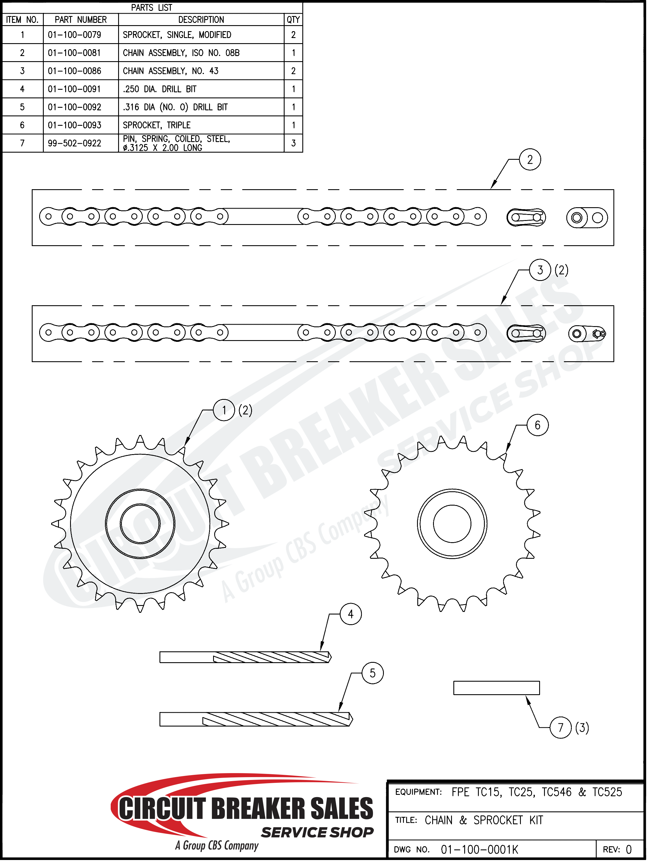 Federal Pacific FPE TC525/FPE TC15, TC25, and TC546 Modified Single Sprocket