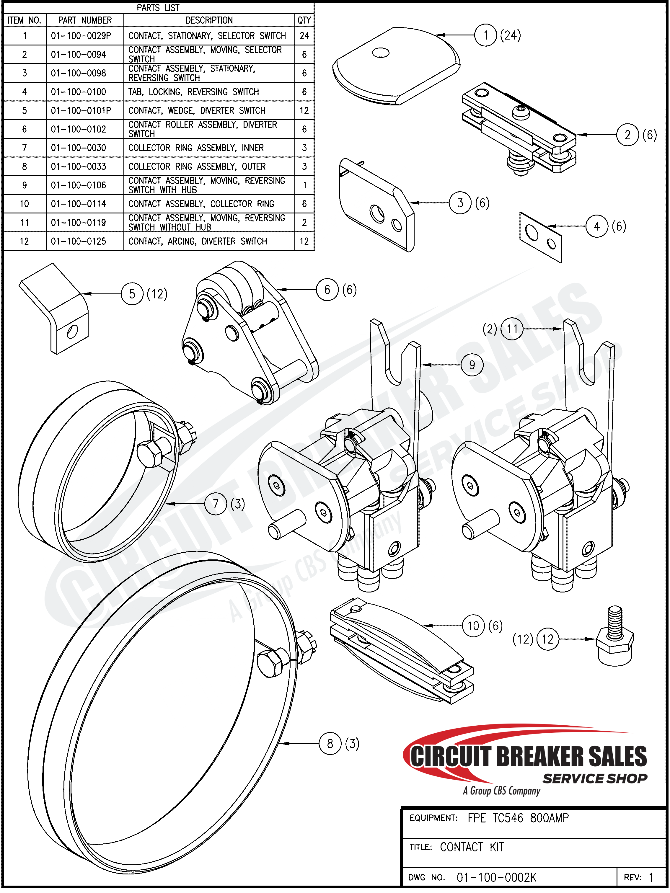 Federal Pacific FPE TC546 800AMP Locking Tab for Reversing Switch