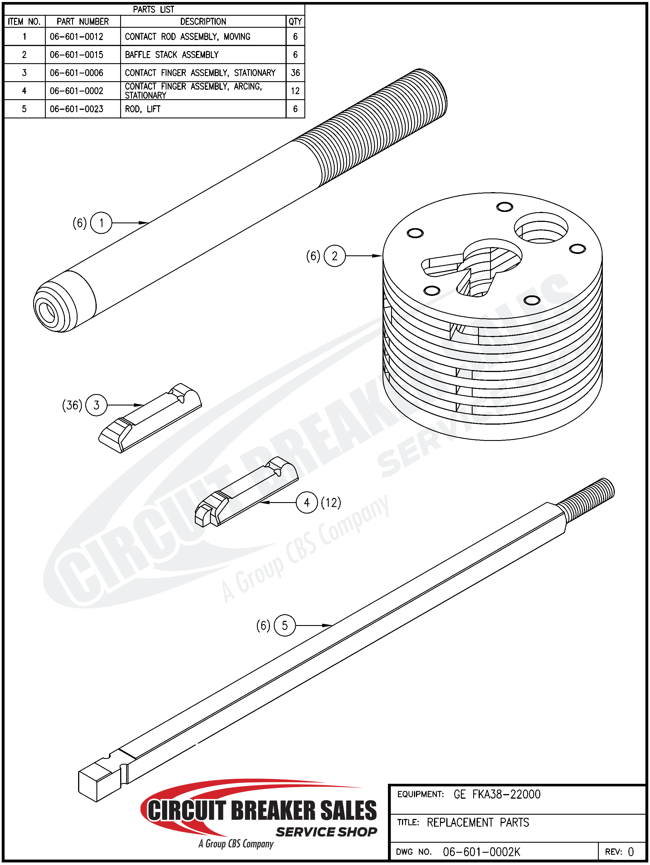 General Electric FKA38-22000 Lift Rod, Hard Wood – 06-601-0023