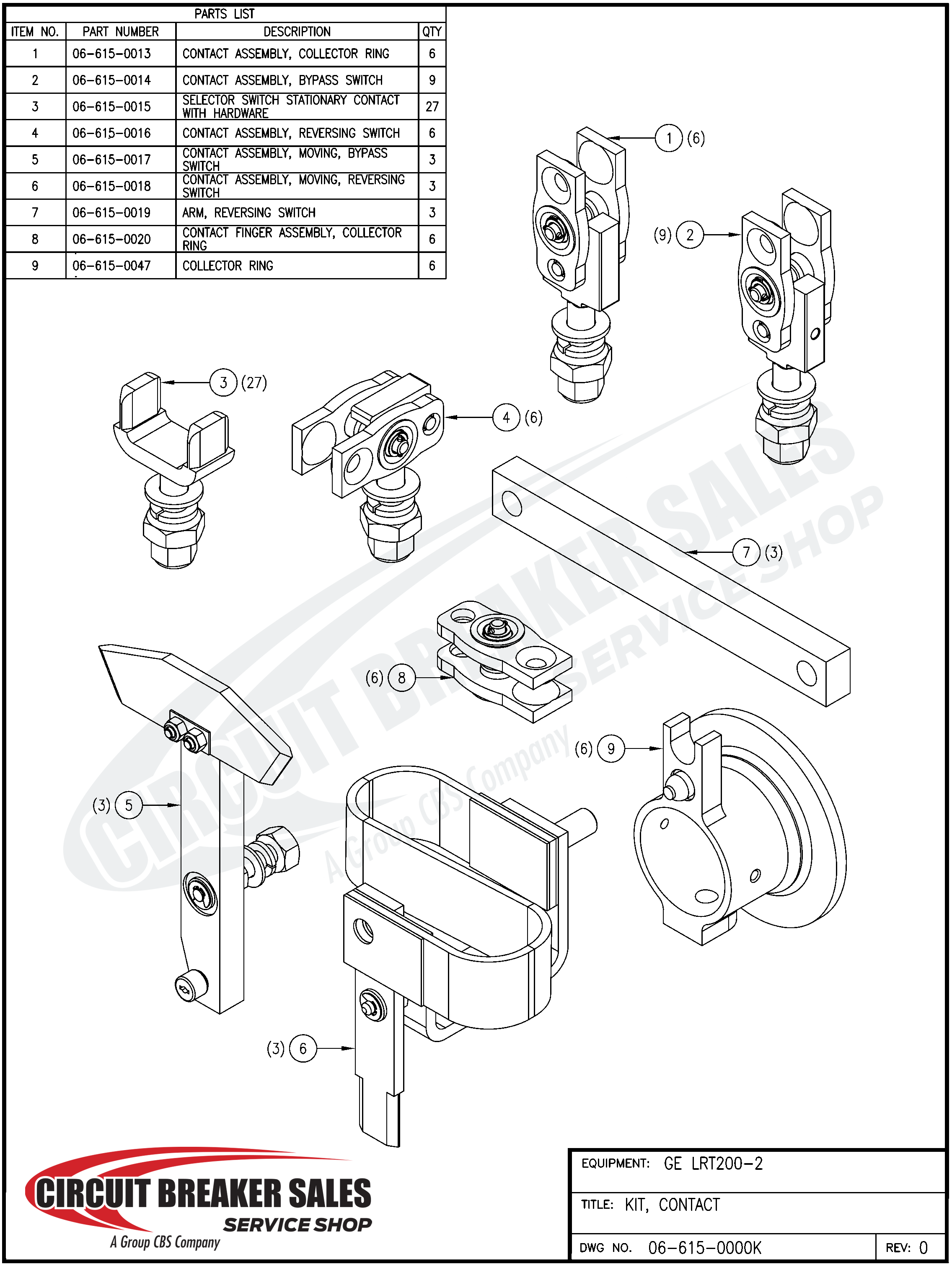 General Electric LRT200-2 Series Reversing Switch Arm