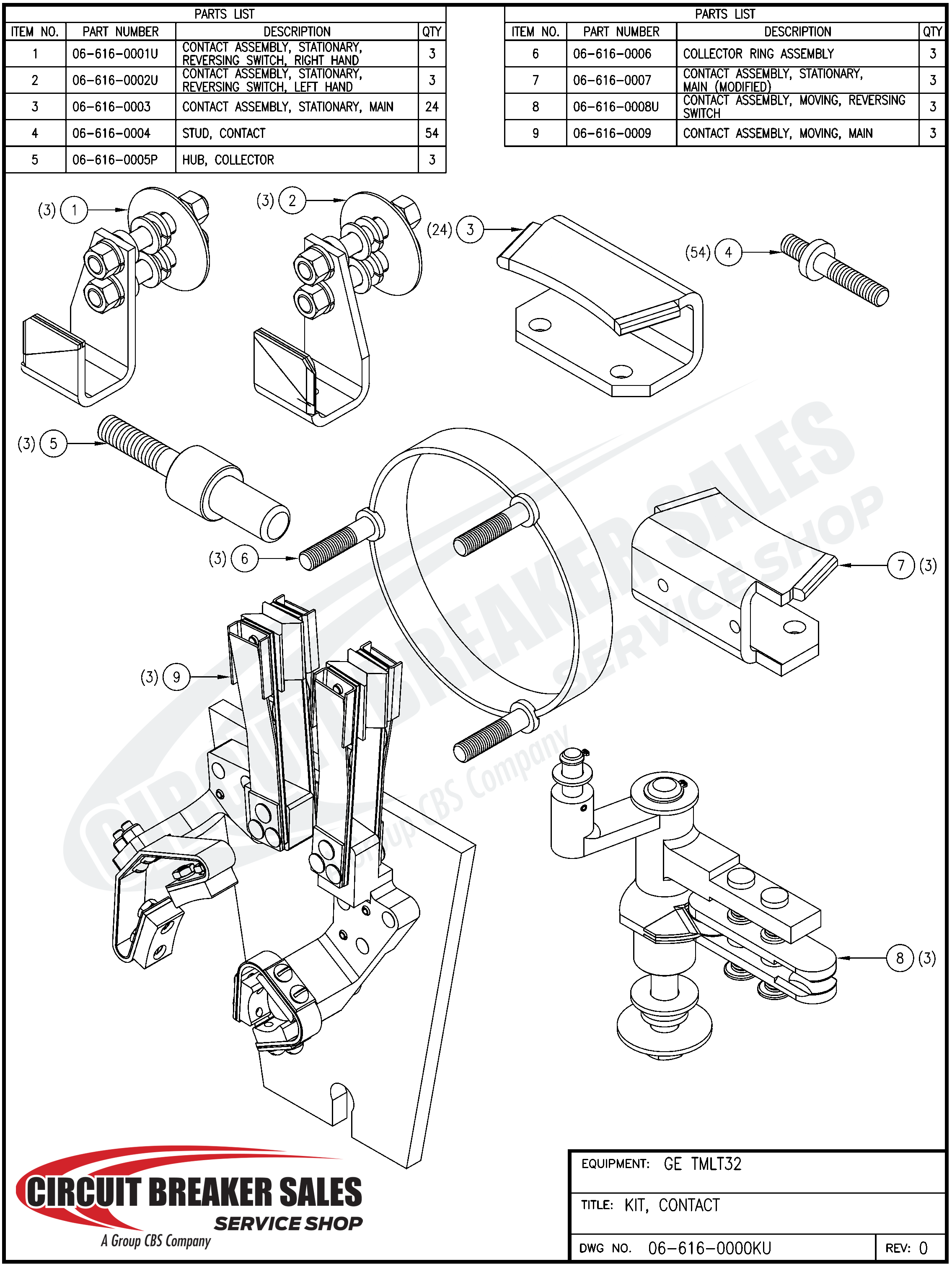General Electric TMLT32 Series Collector Ring Assembly