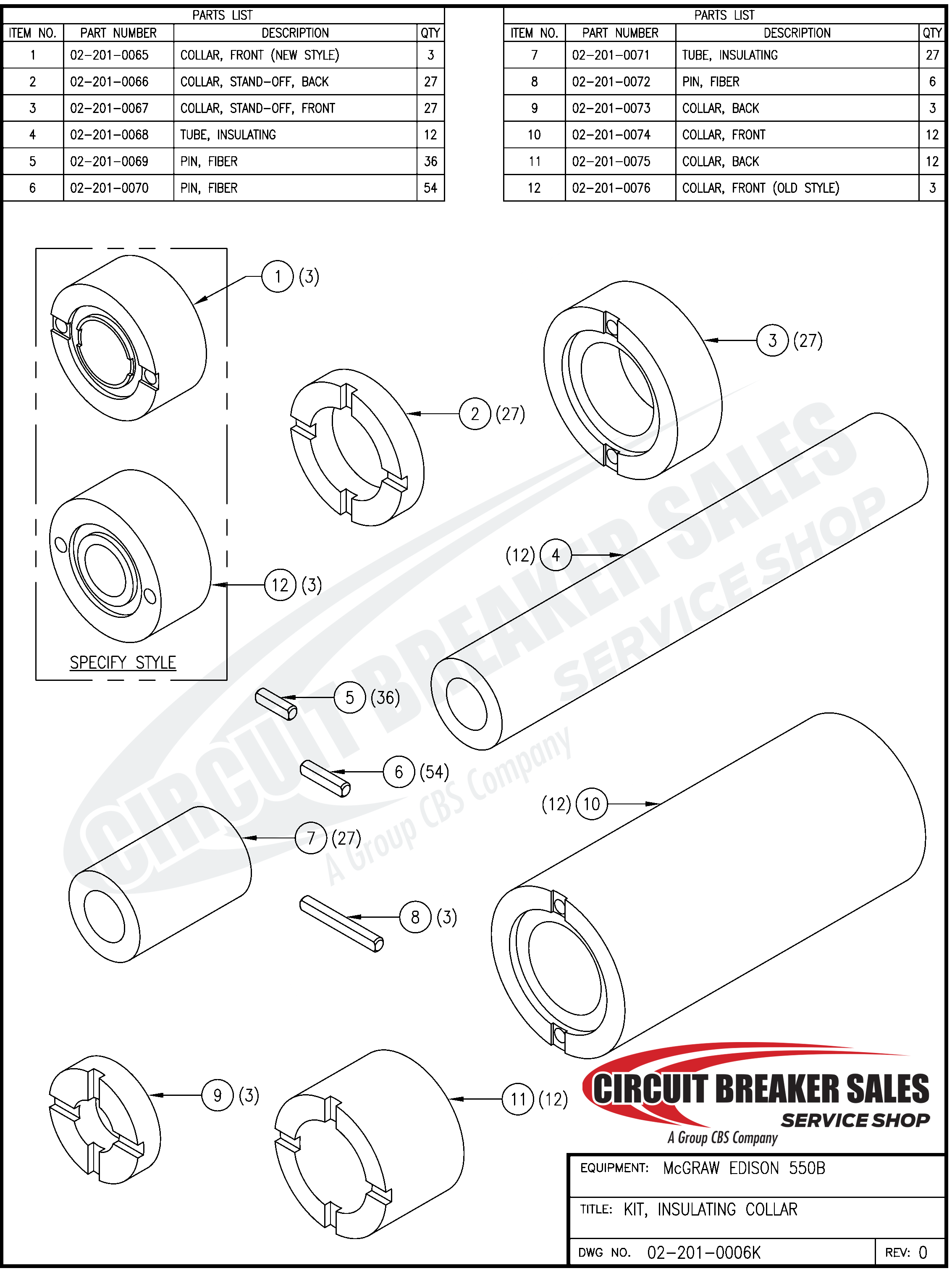 McGraw Edison 550B Series Kit – Insulating Collar Kit