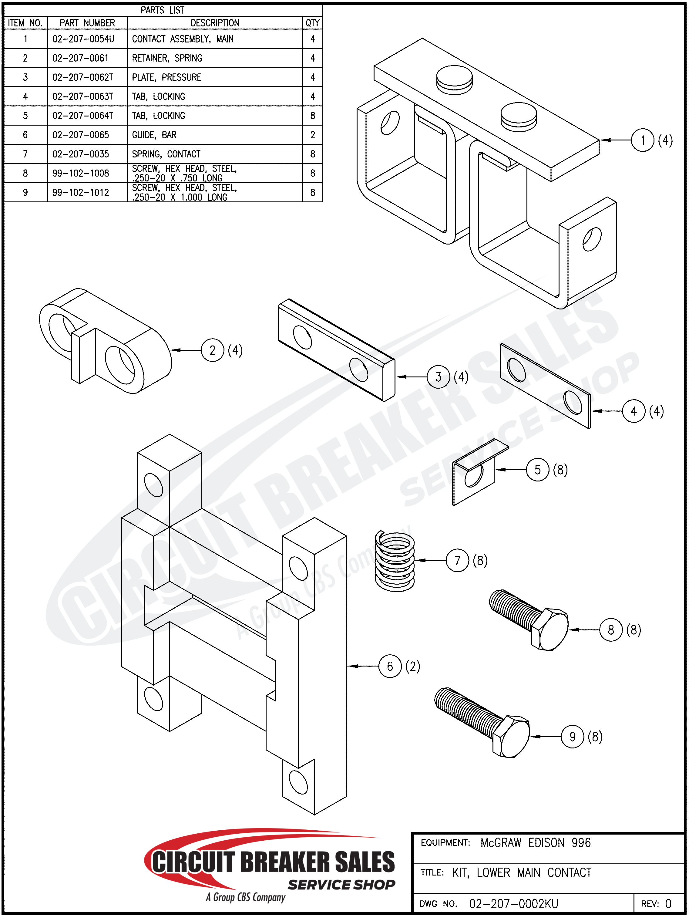 McGraw Edison 996 Series Locking Tab, 02-207-0063T