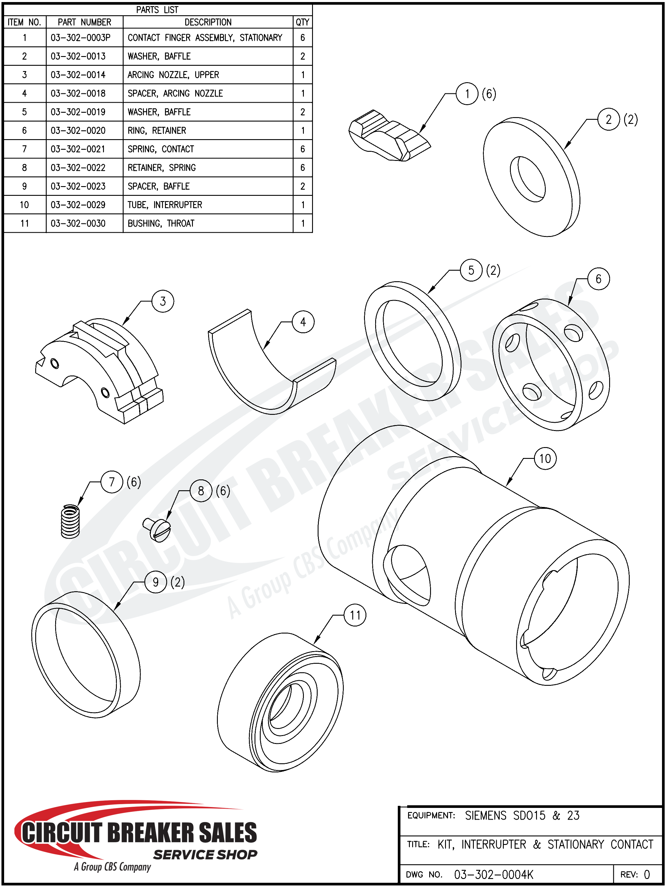Siemens  SDO15 & 23 Kit – Baffle & Contacts for SDO