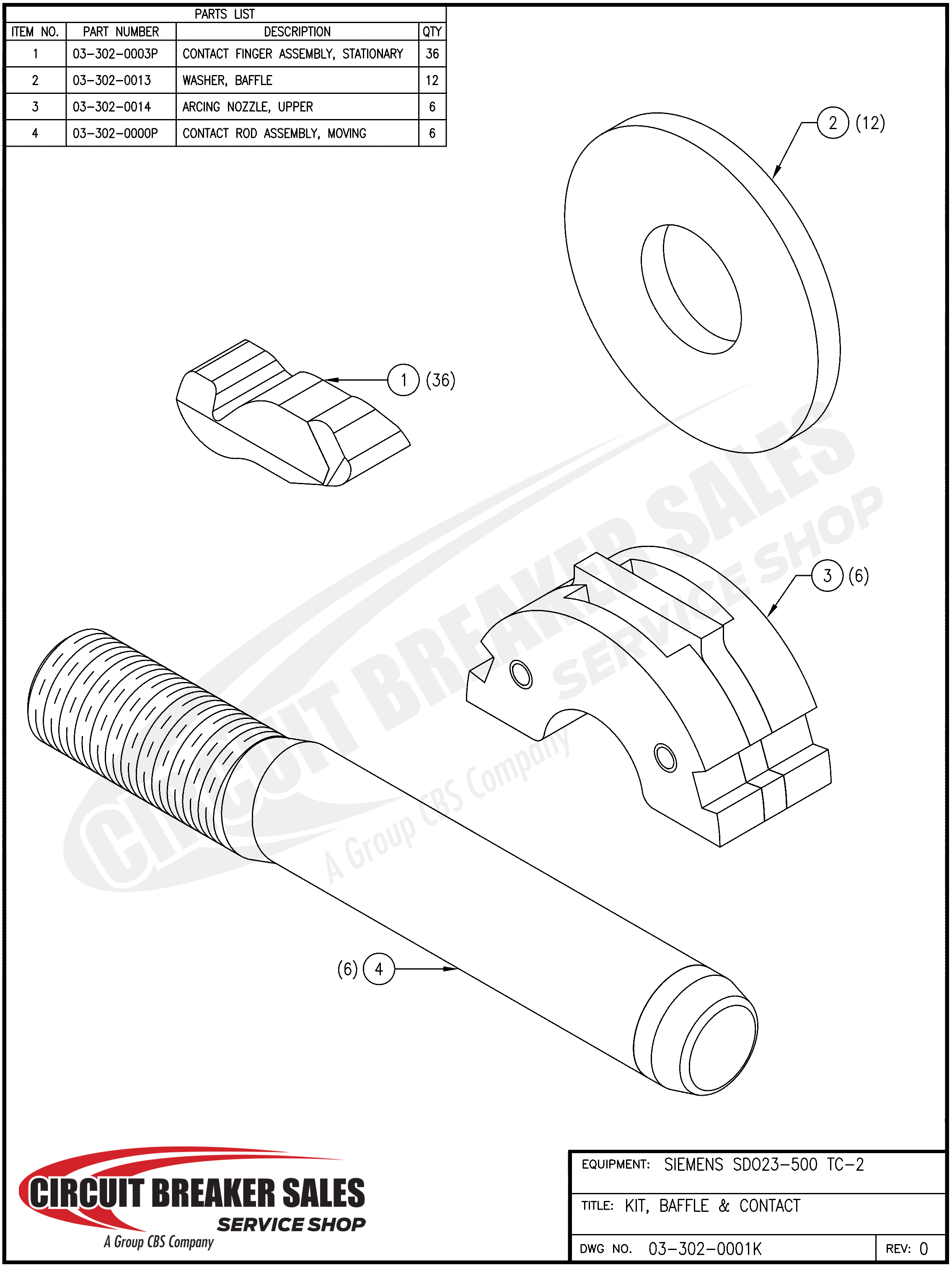 Siemens  SDO23-500-TC-2 Kit – Baffle & Contacts for SDO 15-500 TC-2