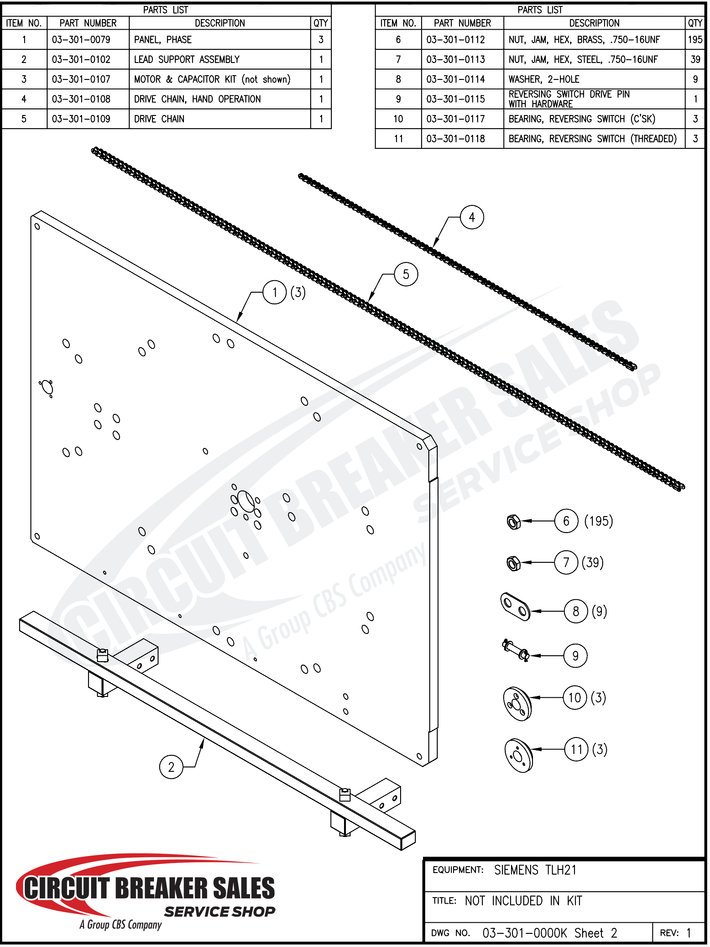 Siemens TLH21 Isolated OEM Kit –  OEM Style Contact Kit for the TLH21 Isolated Reversing Switch