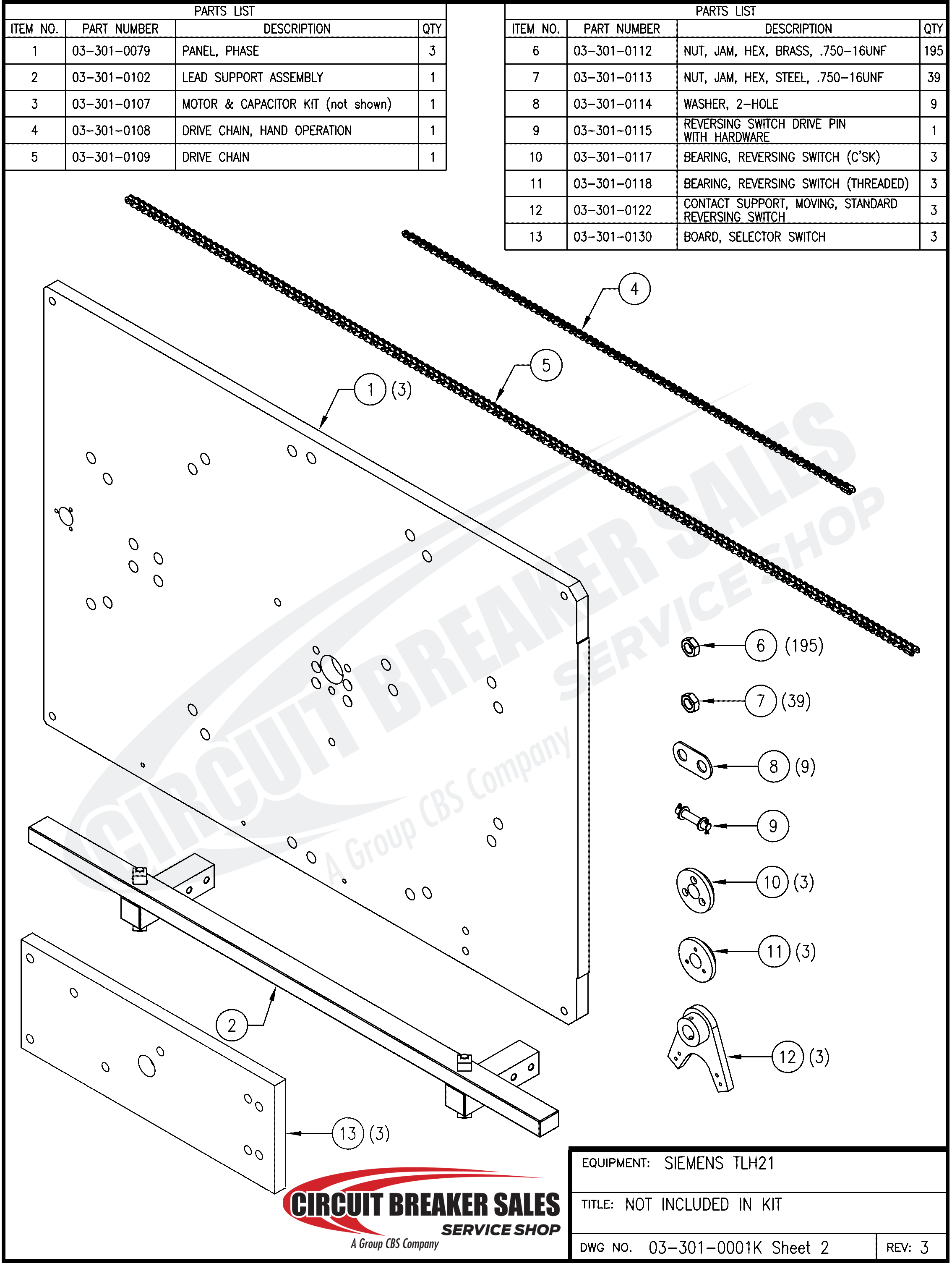 Siemens TLH21 Standard OEM Kit – OEM Style Contact Kit for TLH21 Standard Reversing Switch