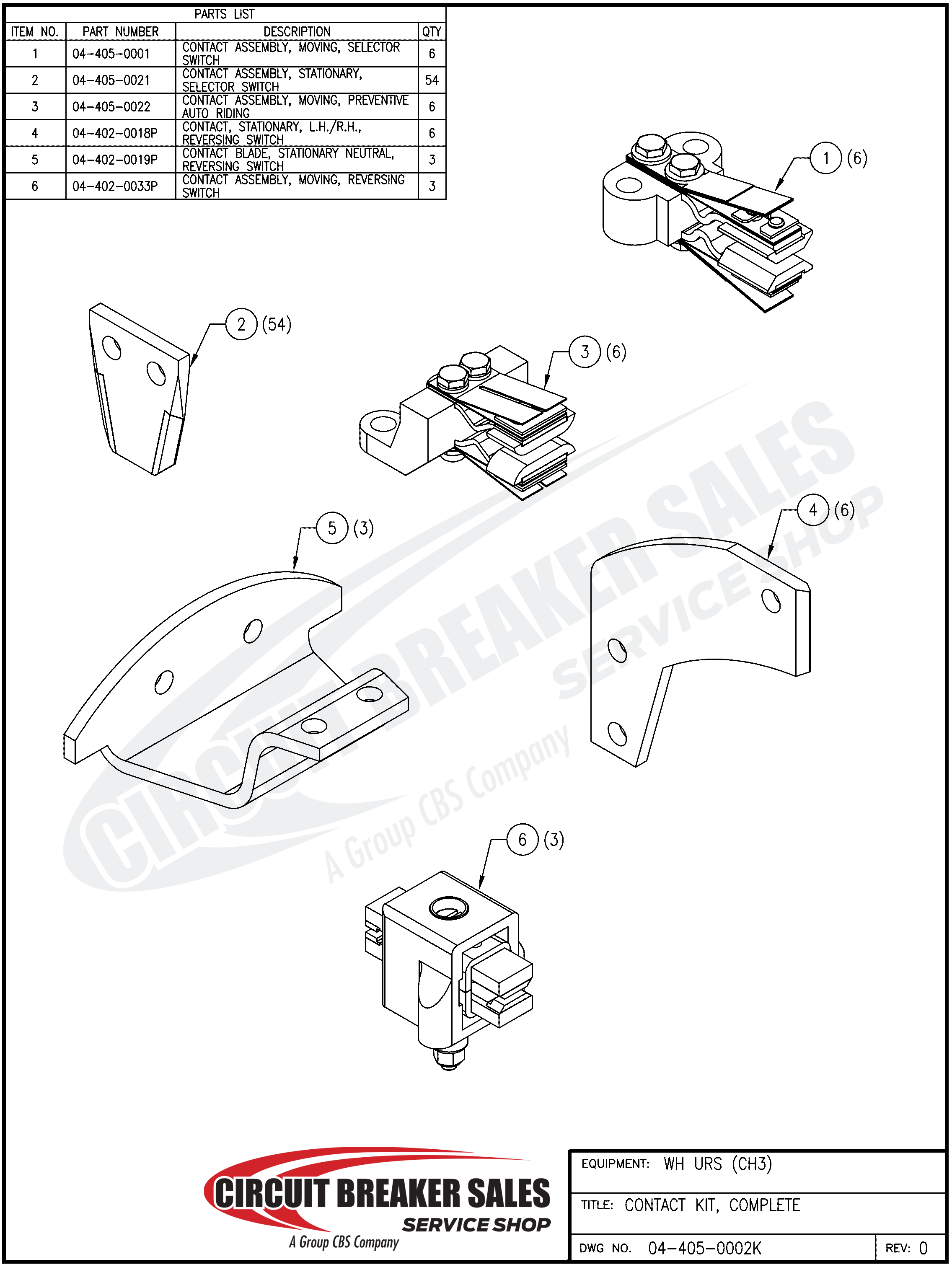 Westinghouse URS Series/URS (CH3) Series/URS-D Series Stationary Selector Switch