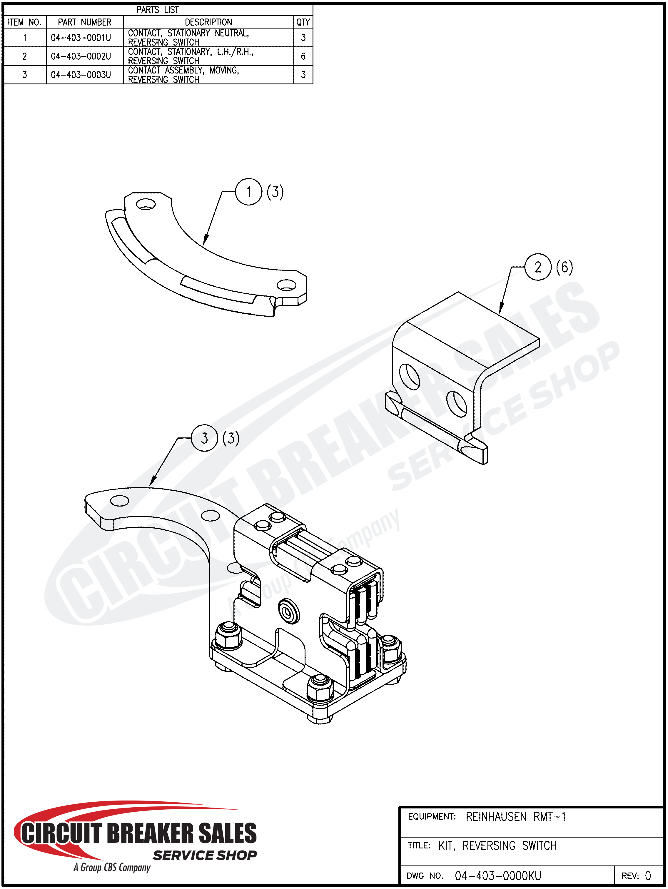 Westinghouse UTT-B Series Kit – Westinghouse UTT-B Upgrade Reinhausen RMT-1 Reversing Switch Complete Contact Kit - 04-403-0000KU - Image 2